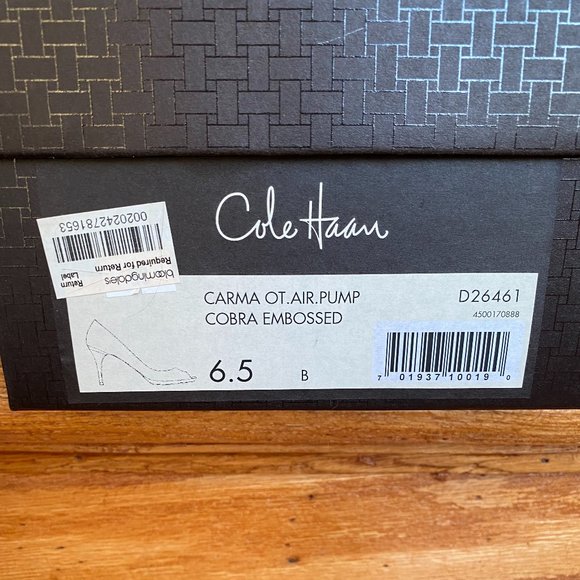 Cole Haan Cobra Embossed Peep Toe Shoes - Picture 10 of 11